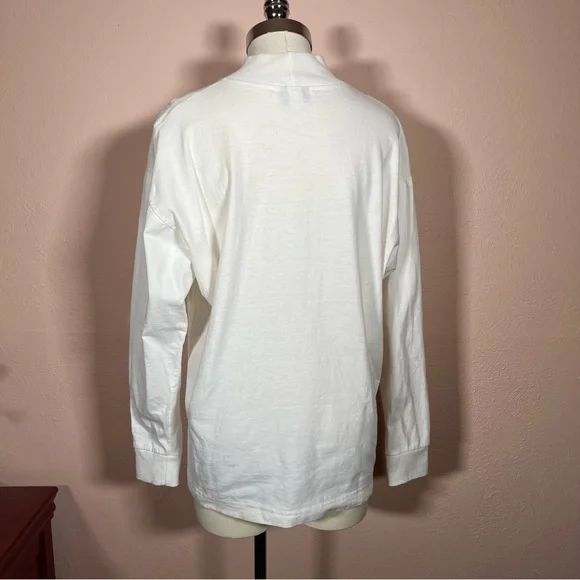 Vintage 1980 Icing Oversized Cream Gold Crown Embellished mock neck sweater - Picture 5 of 17